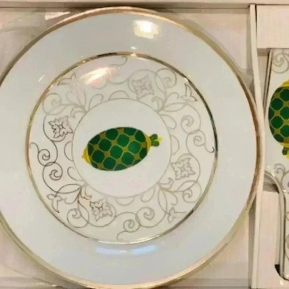 Porcelain Egg Cake Plate & Server  NWT - Picture 8 of 11